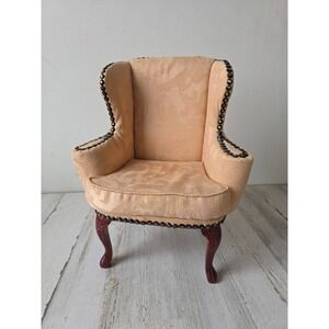 Mark Roberts padded chair wooden doll figurine Victorian